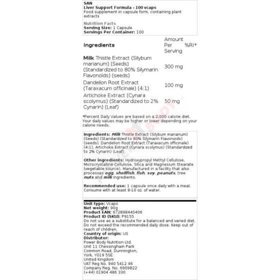 San Liver support formula San